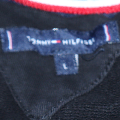 Mens UK Size L Tommy Hilfiger Black Pullover Hoodie