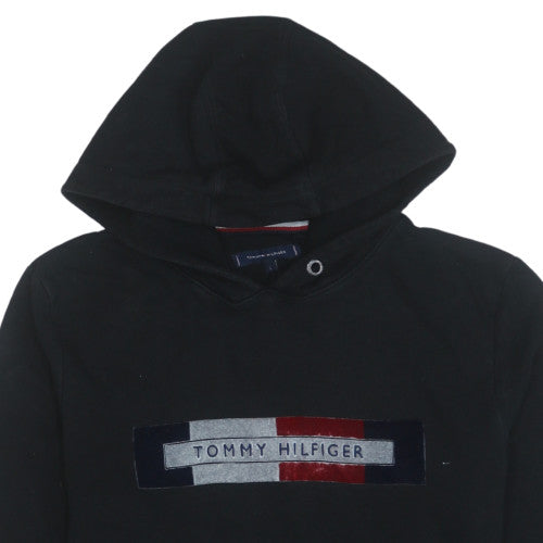 Mens UK Size L Tommy Hilfiger Black Pullover Hoodie