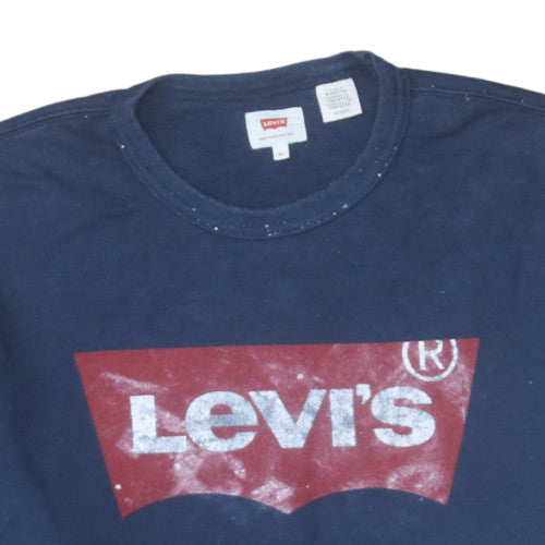 Mens UK Size XL Levi's Blue Pullover Sweatshirt