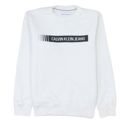 Mens UK Size M Calvin Klein Jeans White Pullover Sweatshirt