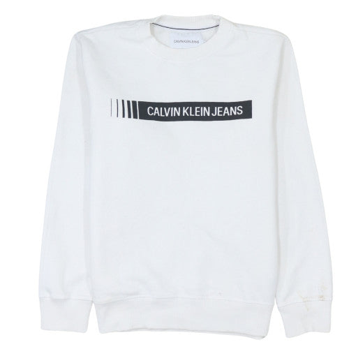 Mens UK Size M Calvin Klein Jeans White Pullover Sweatshirt