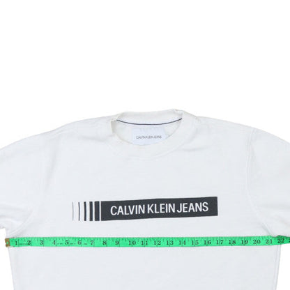 Mens UK Size M Calvin Klein Jeans White Pullover Sweatshirt