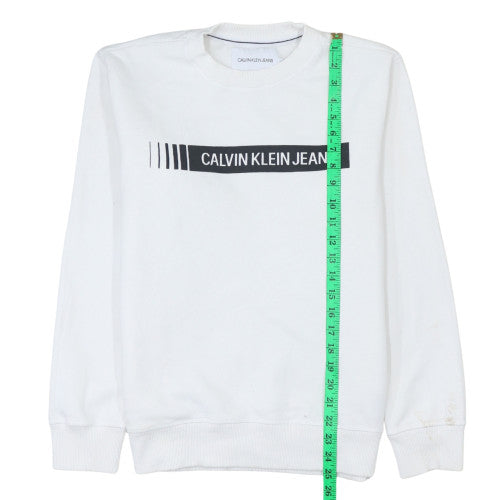 Mens UK Size M Calvin Klein Jeans White Pullover Sweatshirt