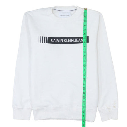 Mens UK Size M Calvin Klein Jeans White Pullover Sweatshirt