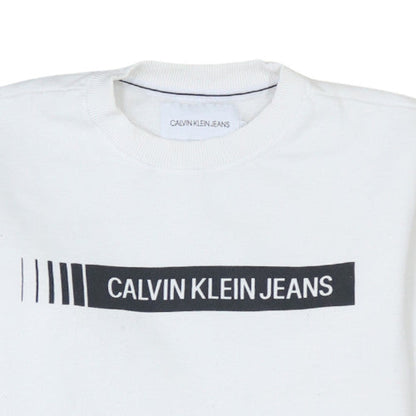 Mens UK Size M Calvin Klein Jeans White Pullover Sweatshirt