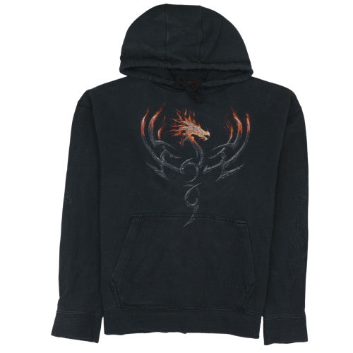 Mens UK Size XL Spiral Black Pullover Hoodie