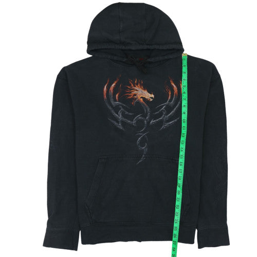 Mens UK Size XL Spiral Black Pullover Hoodie