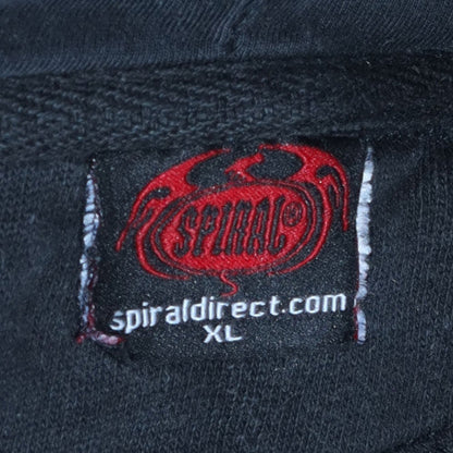 Mens UK Size XL Spiral Black Pullover Hoodie