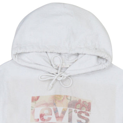 Womens UK Size M Levi's White Pullover Hoodie