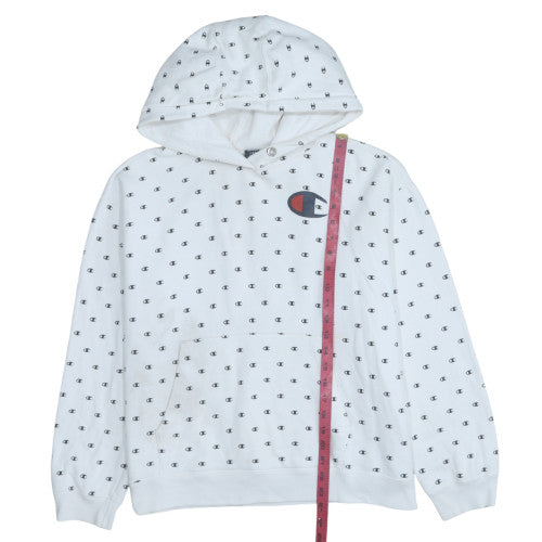 Mens UK Size L Champion White Pullover Hoodie