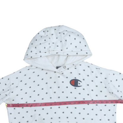 Mens UK Size L Champion White Pullover Hoodie
