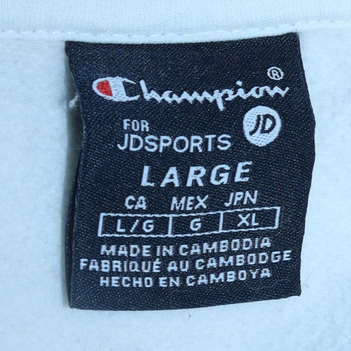 Mens UK Size L Champion White Pullover Hoodie