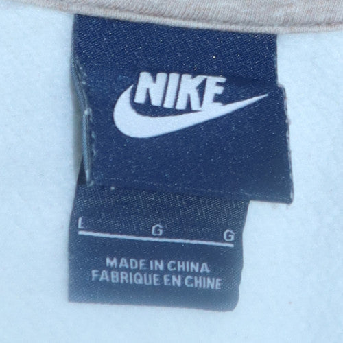 Mens UK Size L Nike White Pullover Hoodie