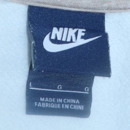 Mens UK Size L Nike White Pullover Hoodie