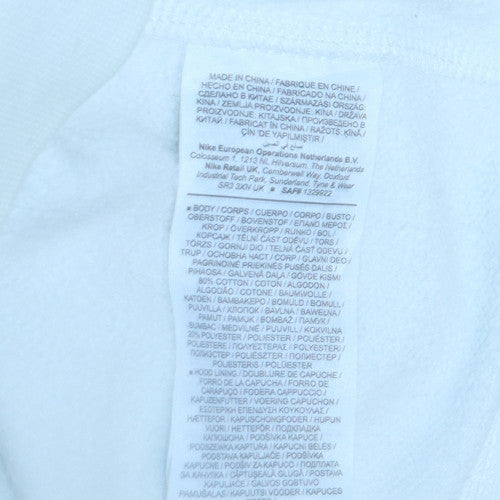 Mens UK Size L Nike White Pullover Hoodie
