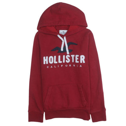 Mens UK Size XS Hollister Red Pullover Hoodie