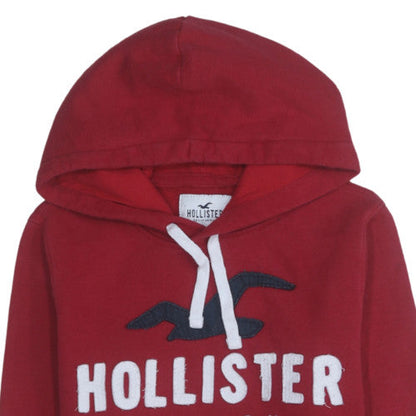 Mens UK Size XS Hollister Red Pullover Hoodie
