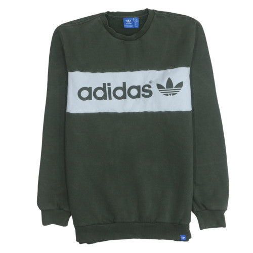 Mens UK Size M Adidas Green Pullover Sweatshirt