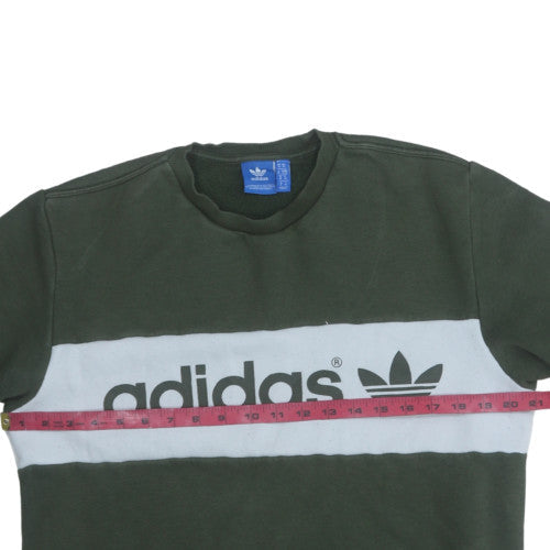 Mens UK Size M Adidas Green Pullover Sweatshirt