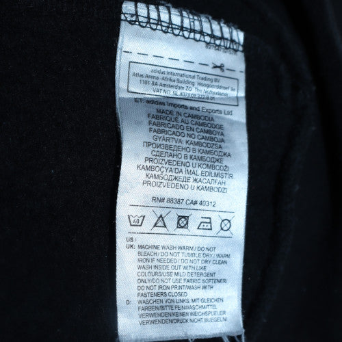 Mens UK Size S adidas Black Full Zip Hoodie