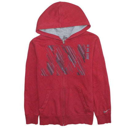 Teens UK Size L Nike Red Full Zip Hoodie
