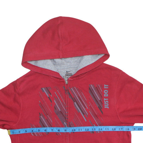 Teens UK Size L Nike Red Full Zip Hoodie