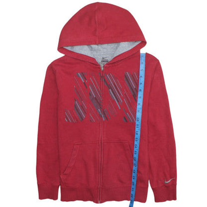 Teens UK Size L Nike Red Full Zip Hoodie