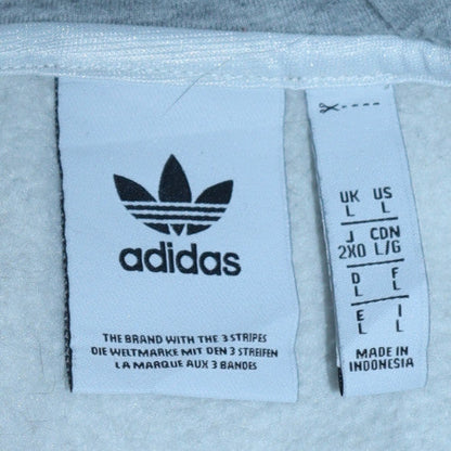 Mens UK Size L Adidas Grey 1/2 Zip Hoodie
