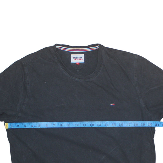 Tommy Jeans Men's Black Cotton Crew Neck Short Sleeve T-Shirt Size L