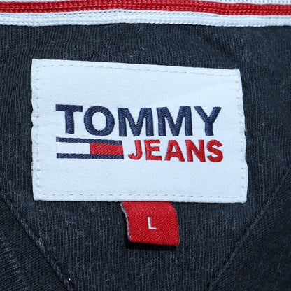 Tommy Jeans Men's Black Cotton Crew Neck Short Sleeve T-Shirt Size L