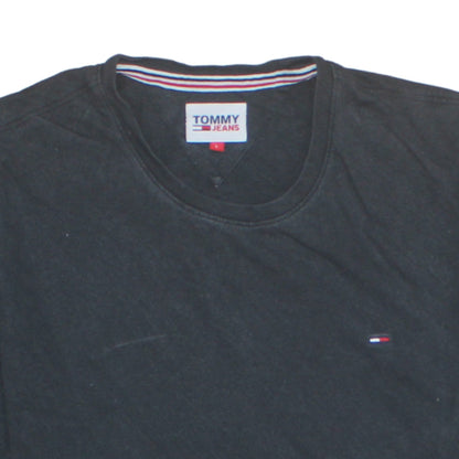 Tommy Jeans Men's Black Cotton Crew Neck Short Sleeve T-Shirt Size L