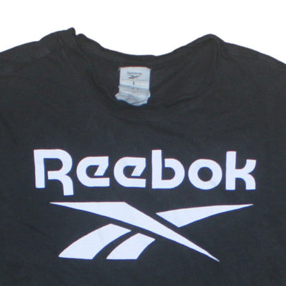 Reebok Men's Black Cotton Short Sleeve Crew Neck T-Shirt Size L Sports