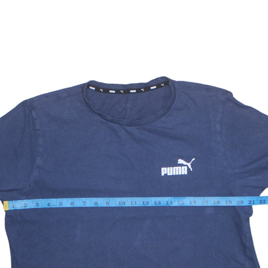 Puma Men's Blue Crew Neck Short Sleeve Cotton T-Shirt M