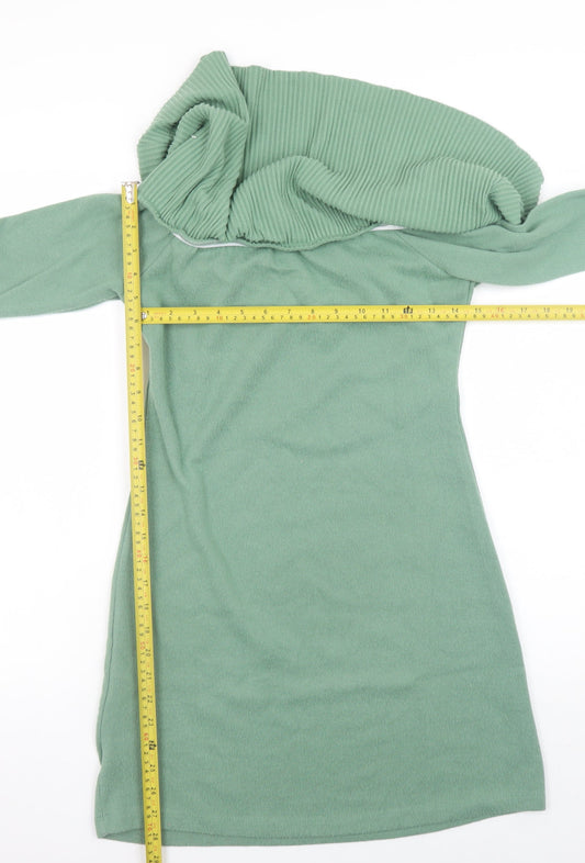 ASOS Women Green Off Shoulder Bodycon Knit Dress Size 10