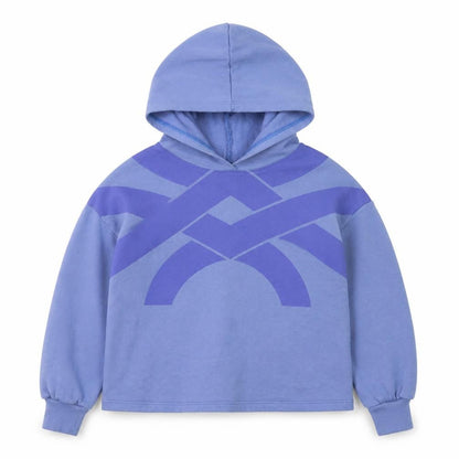 Front view of United Colors of Benetton boys’ blue pullover hoodie l 8-9 years cotton