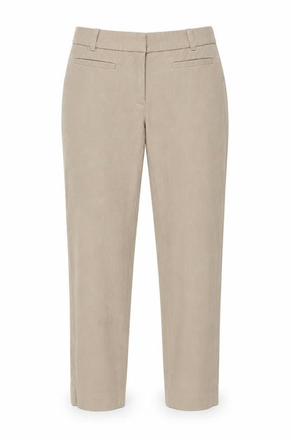 J.Crew Women Beige Stretch Cotton Blend Straight Trousers Size 00R