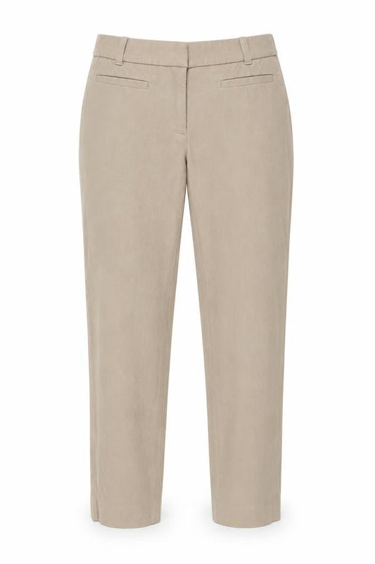 J.Crew Women Beige Stretch Cotton Blend Straight Trousers Size 00R