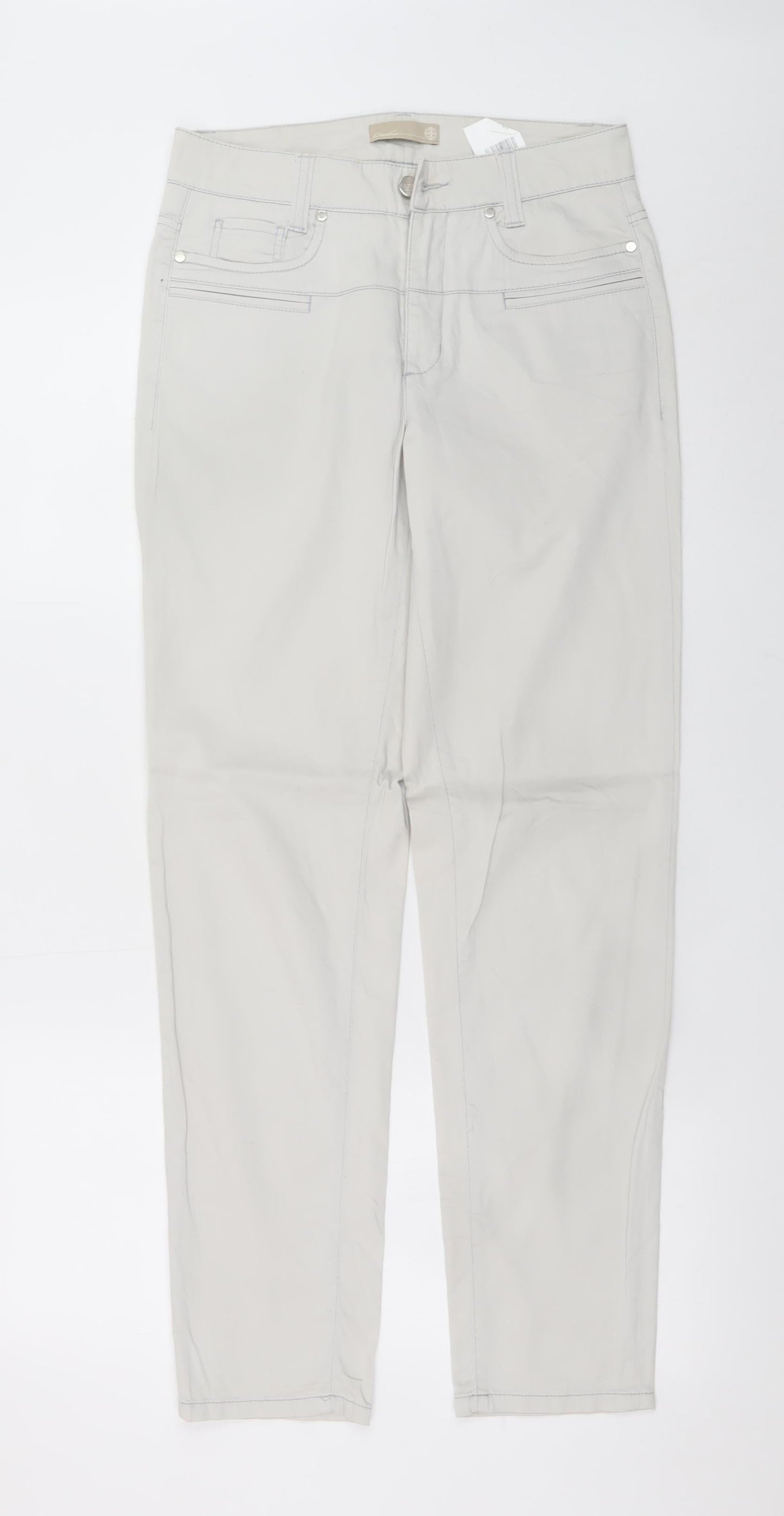 Womens UK Size 8 Cambio Regular Fit Straight Beige Jeans