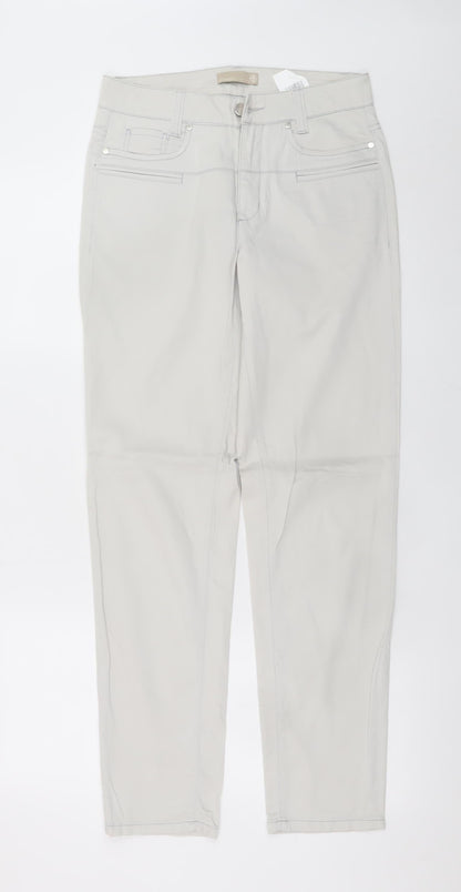 Womens UK Size 8 Cambio Regular Fit Straight Beige Jeans