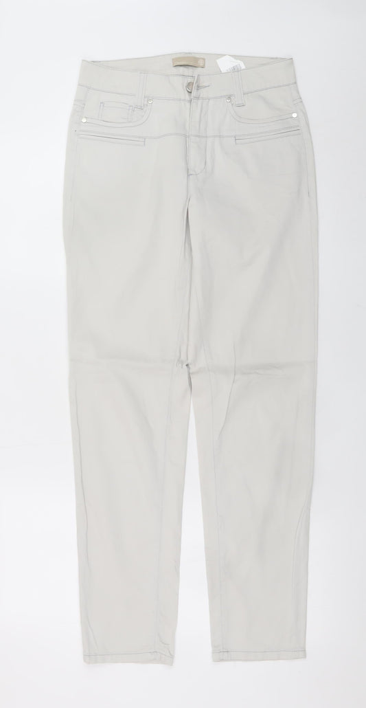 Womens UK Size 8 Cambio Regular Fit Straight Beige Jeans