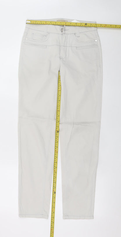 Womens UK Size 8 Cambio Regular Fit Straight Beige Jeans