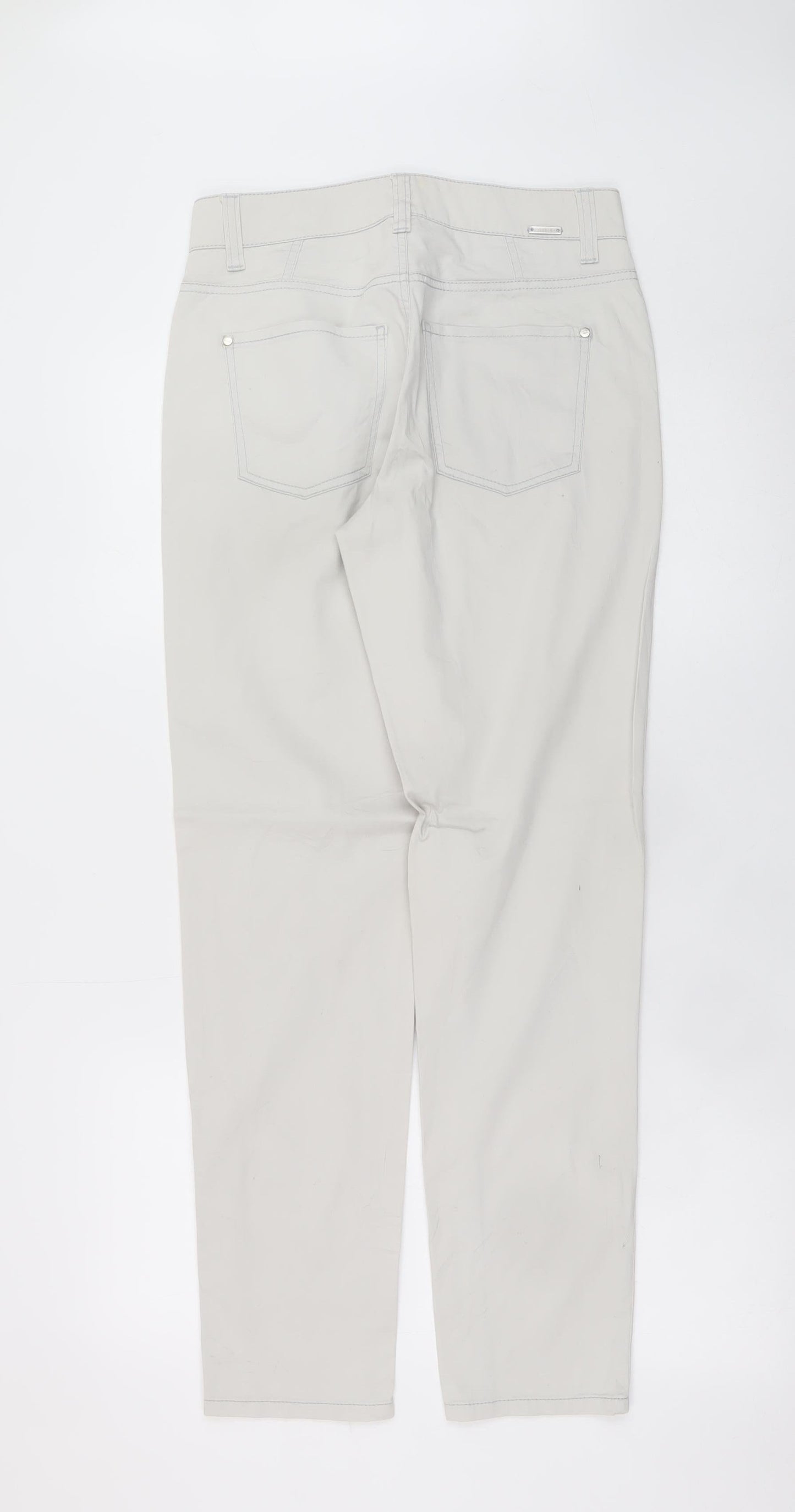 Womens UK Size 8 Cambio Regular Fit Straight Beige Jeans