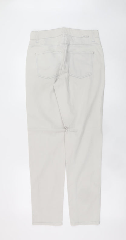 Womens UK Size 8 Cambio Regular Fit Straight Beige Jeans