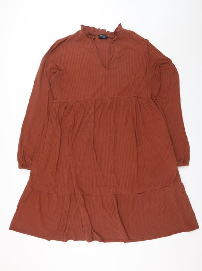 New Look Maternity Brown Long Sleeve Smock Dress Size 20