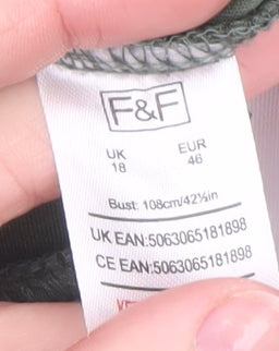 Womens UK Size 18 F&F Green Pullover Sweatshirt