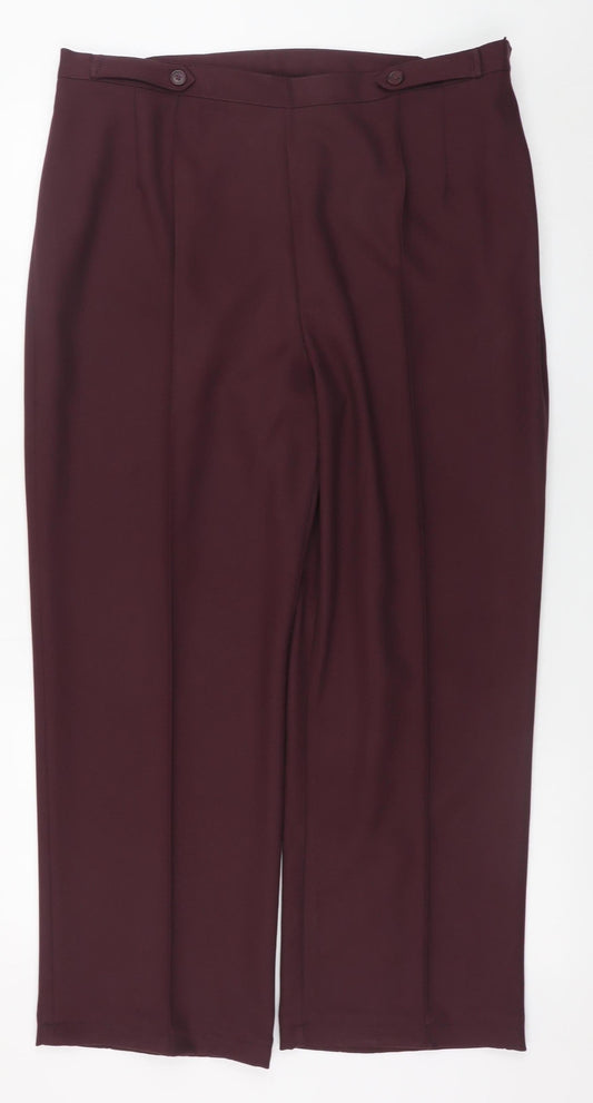 Womens UK Size 18 Separates Regular Fit Dress Pants Brown Trousers