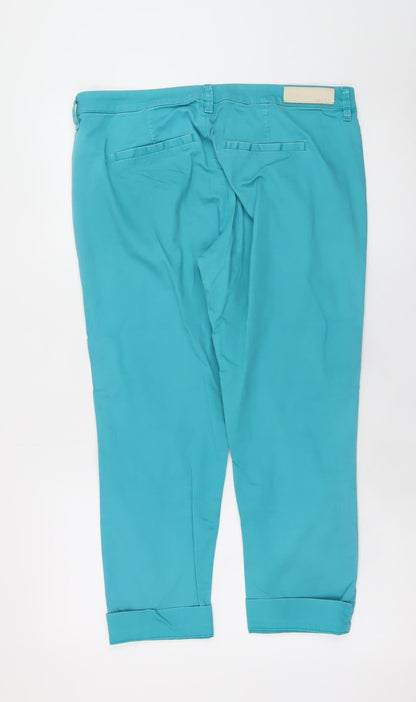 Mexx Women’s Blue Chino Trousers Size 10 Cotton Blend Stretch
