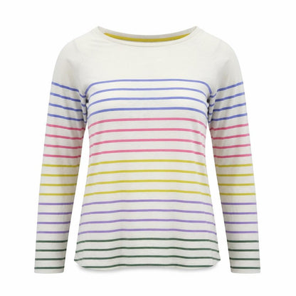 Boden Women’s Multicoloured Stripe Long Sleeve Cotton T-Shirt Size S