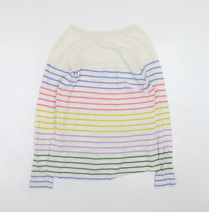 Boden Women’s Multicoloured Stripe Long Sleeve Cotton T-Shirt Size S