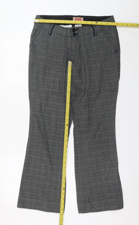 No Boundaries Girls Grey Check Chino Trousers Size 7 Cotton Casual